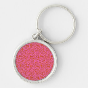 Tangerine Tango Orange and Pink Vines Key Ring
