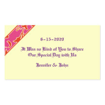 Tangerine Tango, Pink, Damask Wedding Favour