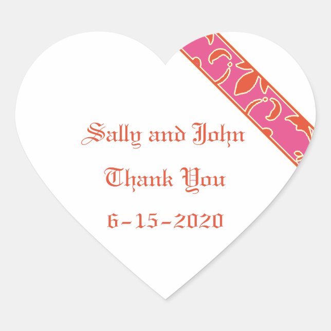 Tangerine Tango, Pink, Favour Sticker (Front)