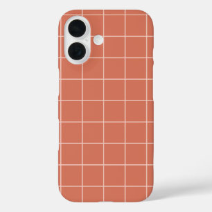 Tangerine Terracotta Windowpane iPhone 16 Case