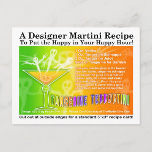 Tangerine Terror Halloween Martini Recipe Postcard