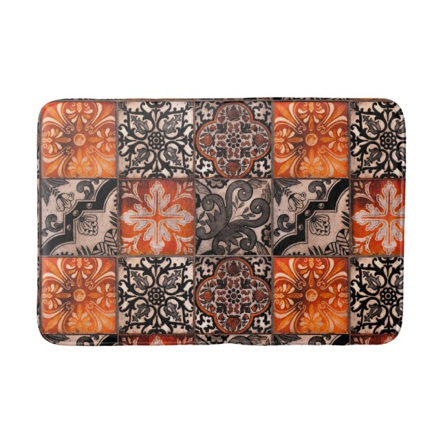 Tangerine Tile Bath Mat (Front)