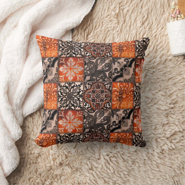 Tangerine Tile Cushion (Blanket)