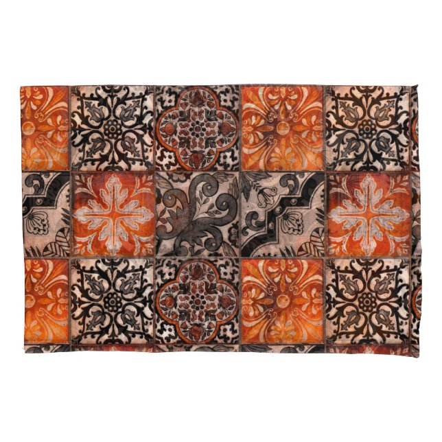 Tangerine Tile Pillowcase (Front)