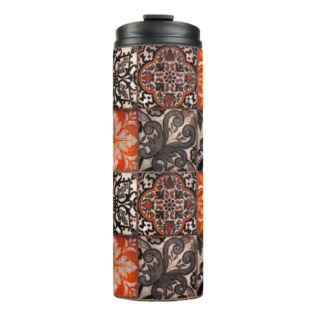 Tangerine Tile Thermal Tumbler (Front)