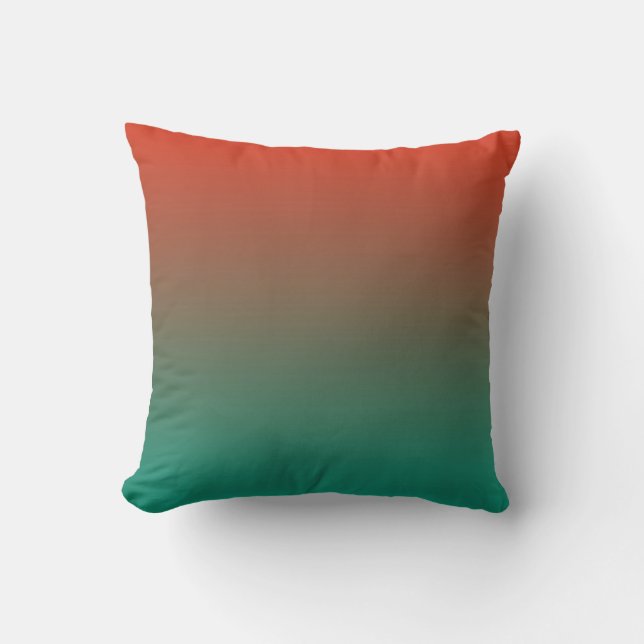 Tangerine To Teal Horizen Tones Cushion (Front)