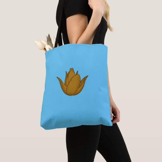 Tangerine Tulip Tote Bag – Vibrant Floral Elegance (Close Up)