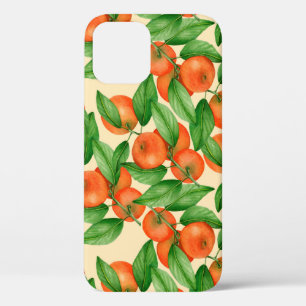 Tangerine watercolor pattern iPhone 12 case