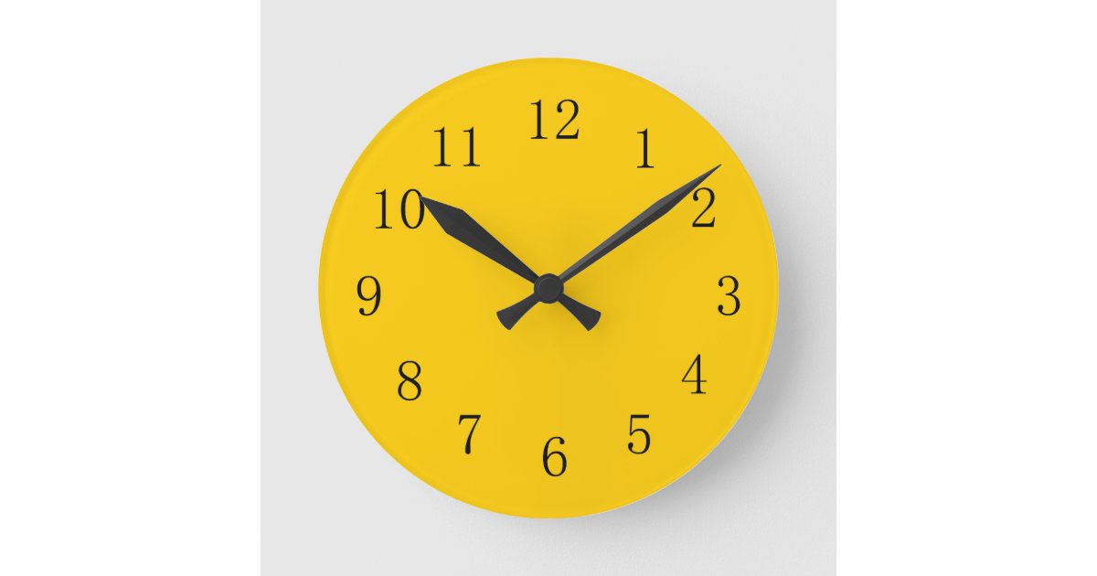 Tangerine Yellow Kitchen Wall Clock Zazzle