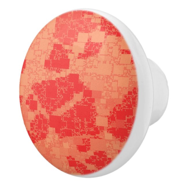 Tangerine Zeal Tiled Artwork Ceramic Knob (Right)