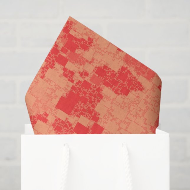 Tangerine Zeal Tiled Artwork Design Tissue Paper (Gift Bag)