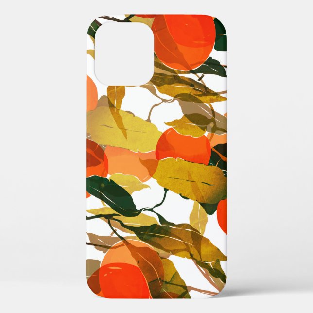 Tangerines tree: juicy seamless pattern. Case-Mate iPhone case (Back)
