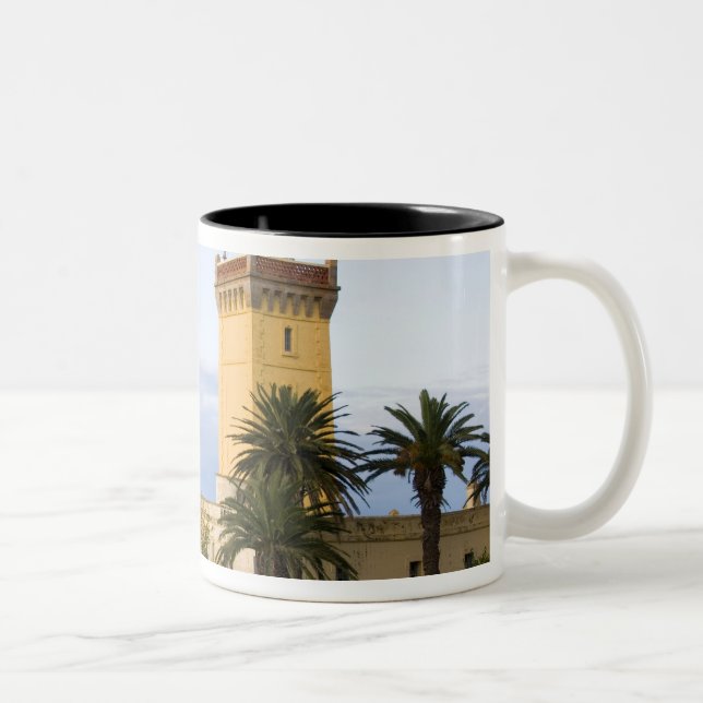 Tangier Morocco lighthouse at Cap Spartel Two-Tone Coffee Mug (Right)
