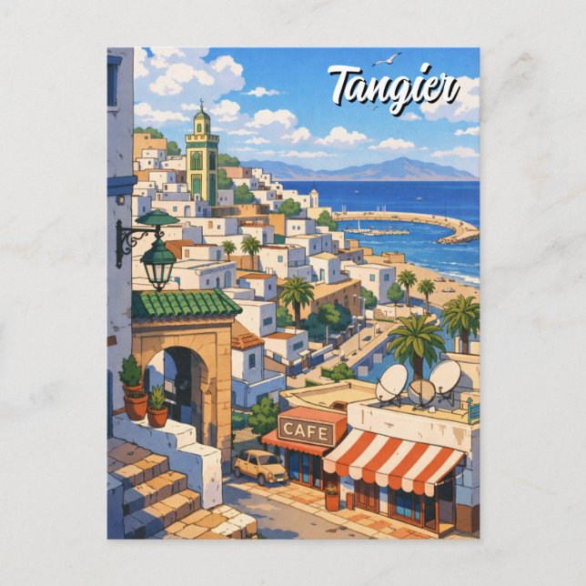 Tangier Morocco Travel Postcard (Front)