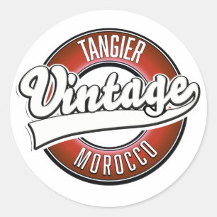 Tangier morocco vintage logo classic round sticker
