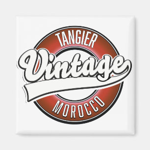 Tangier morocco vintage logo magnet