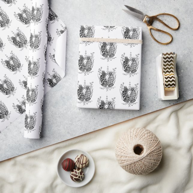 Tangle Art: Floral Design, Oval - Wrapping Paper (Crafts)