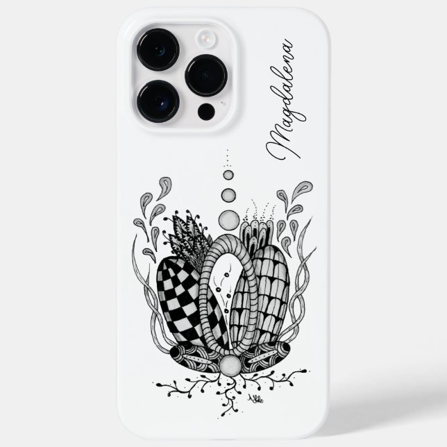 Tangle art: floral design, ovale - Case-Mate iPhone case (Back)