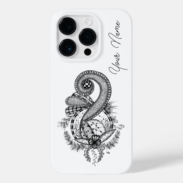 Tangle art: floral motif Case-Mate iPhone case (Back)