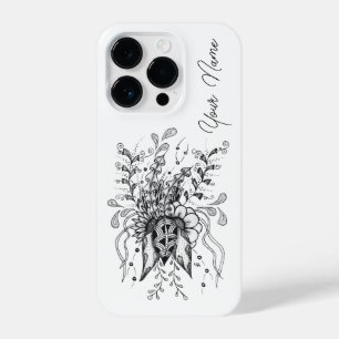 Tangle flower drawn iPhone 14 pro case