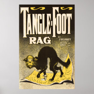 Tangle-foot Rag Cat Poster - Early Jazz music