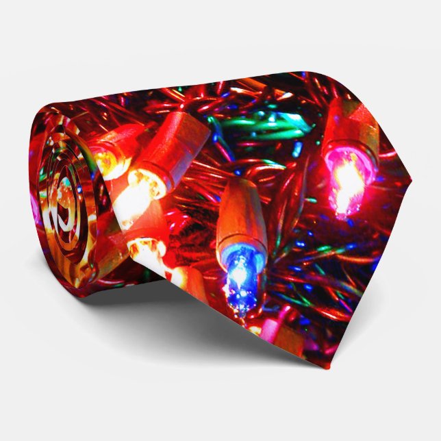 Tangle Lights II Christmas Tie (Rolled)