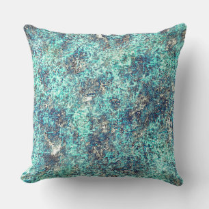 Tangle of threads or spongy cyan blue and gray cushion