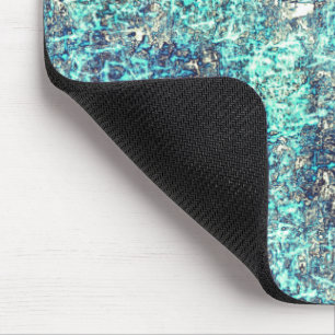 Tangle of threads or spongy cyan blue and grey mouse mat