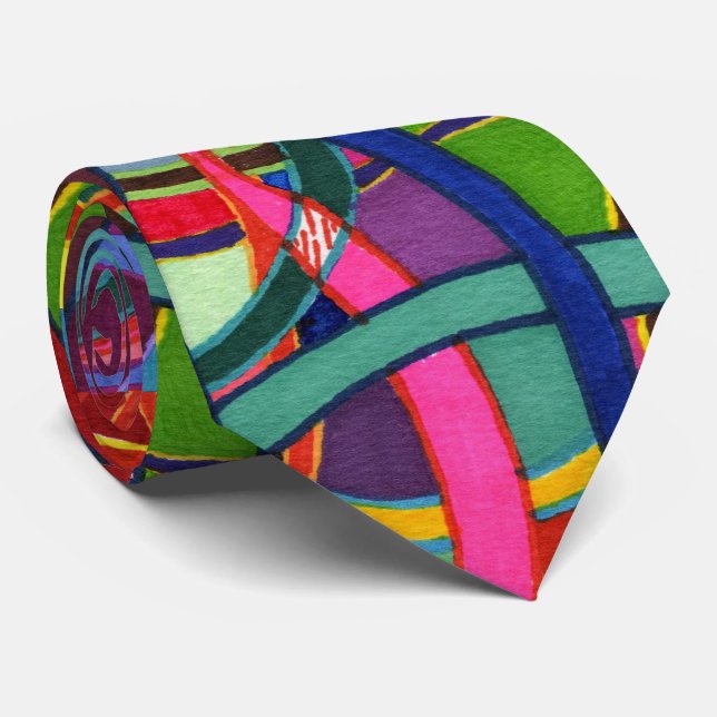 "Tangled" Abstract Design Tie (Rolled)