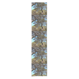 Tangled Branches Of Pine Trees Bizarre Perspective Short Table Runner