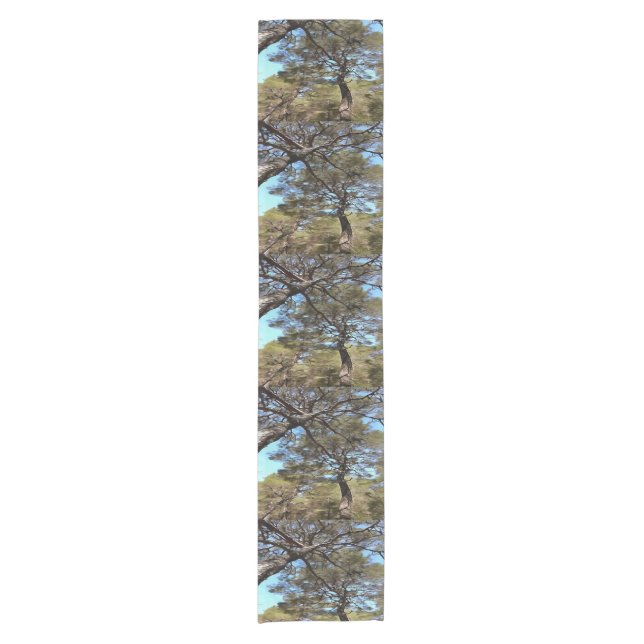 Tangled Branches Of Pine Trees Bizarre Perspective Short Table Runner (Front)