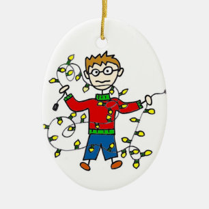 Tangled Christmas Lights Customisable Ornament