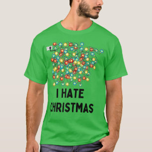 Tangled Christmas Lights I Hate Christmas Funny Xm T-Shirt