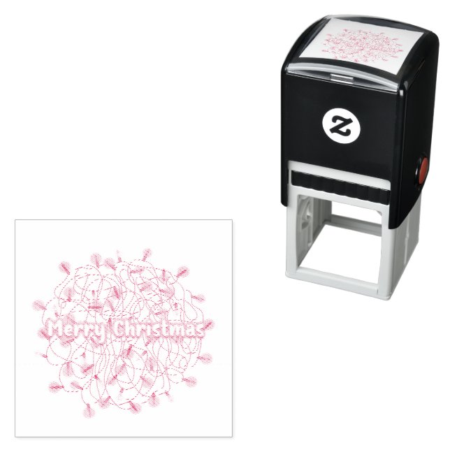 Tangled Christmas Lights Merry Christmas Text Self-inking Stamp (In Situ)