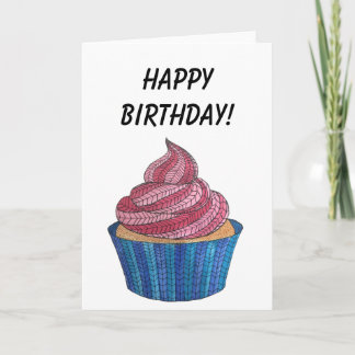 Tangled Cupcake Birthday Card Blank