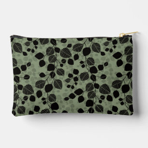 Tangled Foliage Canopy Black Botanical Silhouette Accessory Pouch