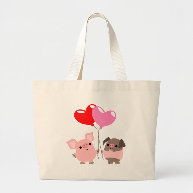 Tangled Hearts (Cartoon Pigs) Bag (Front)