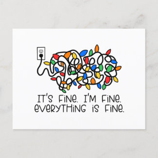 Tangled Light Bulbs Everything is Fine Postcard