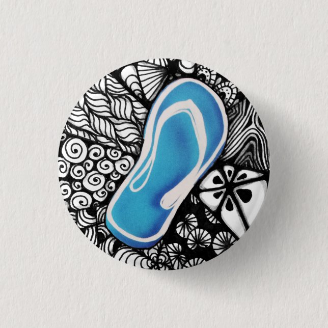 Tangled Sandal Button Pin (Front)