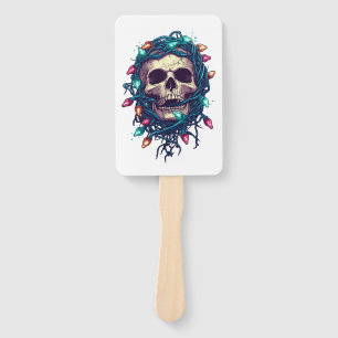 Tangled Skullmas � Funny Xmas Skeleton Hand Fan