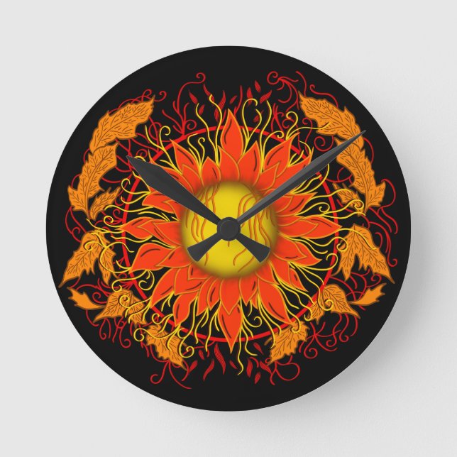 Tangled Sun Round Clock (Front)