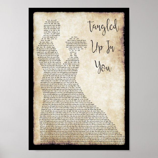 Tangled Up In You Song Lyric Man Lady Dancing Poster (Front)