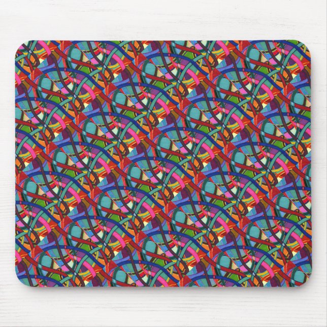 "Tangled Weaving" Tiled Abstract Design Mousepad (Front)