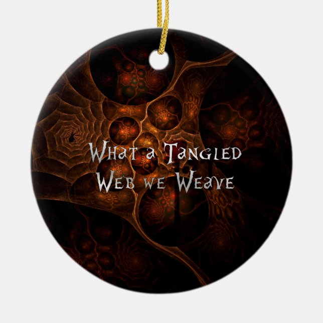 Tangled Web Ceramic Tree Decoration (Front)