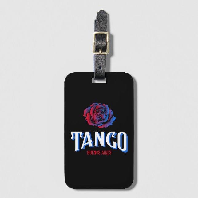 Tango Buenos Aires Rose Dance Luggage Tag (Front Vertical)