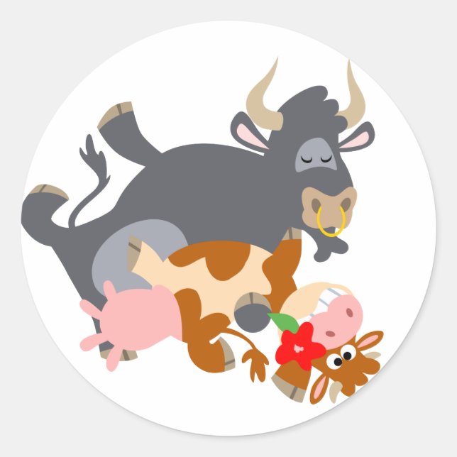 Tango!! (cartoon bull and cow) sticker (Front)