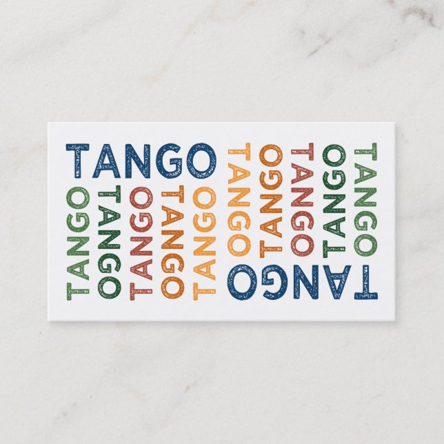 Tango Cute Colourful Business Card (Front)