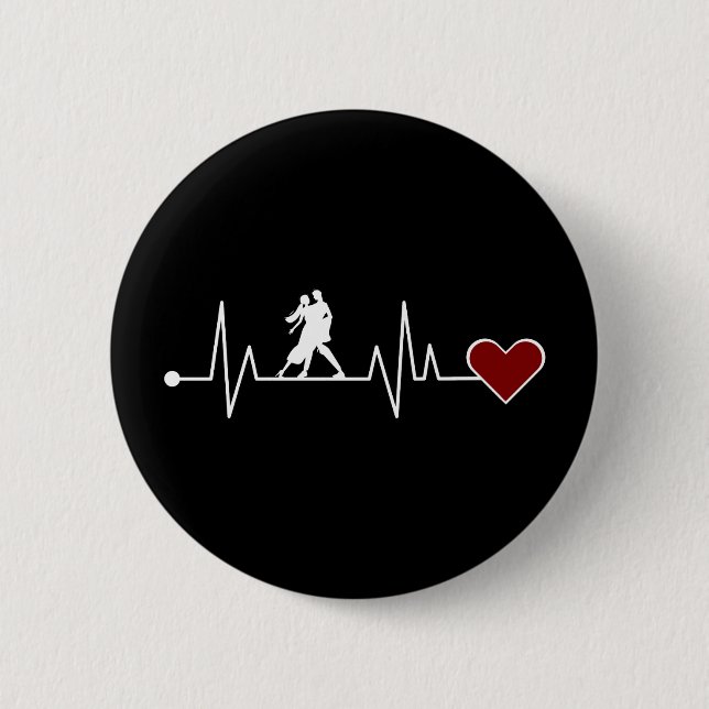 Tango Dance Couple Dancing Heartbeat gift 6 Cm Round Badge (Front)
