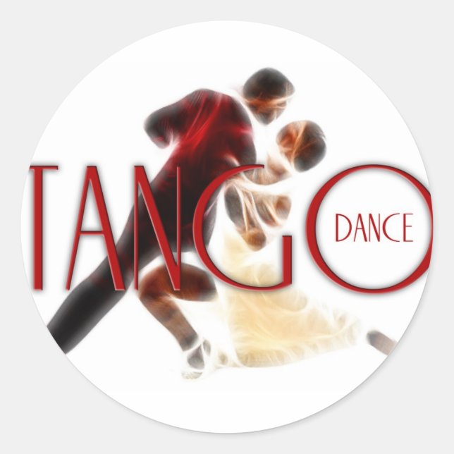 Tango Dance Red Classic Round Sticker (Front)