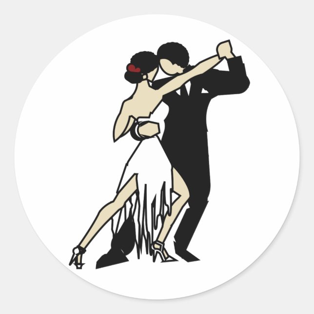 Tango Dancers Classic Round Sticker (Front)